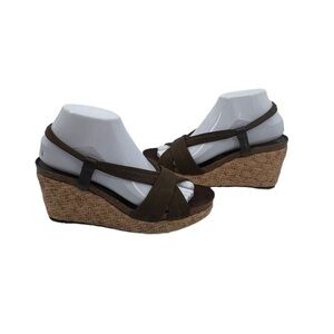 Donald J Pliner Green Bowie Platform Wedge Sandals Size 8 Women’s